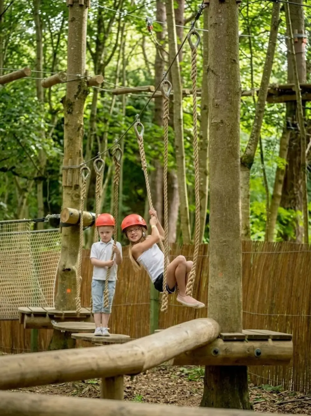 Kids ropes course with ground-level obstacles built by Skywalker Adventure Builders