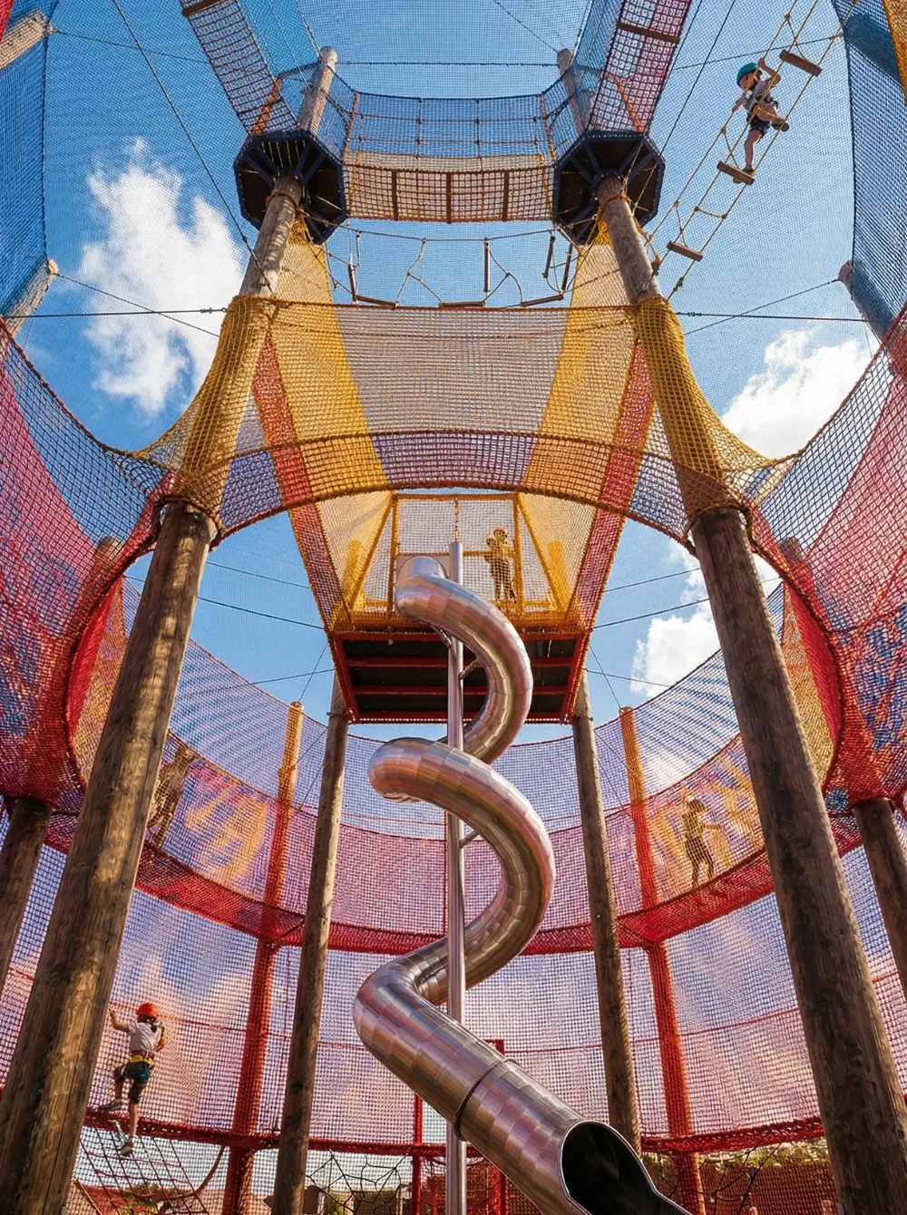 Netz-Abenteuer-Park — Familien und Kinder beim gemeinsamen Erkunden